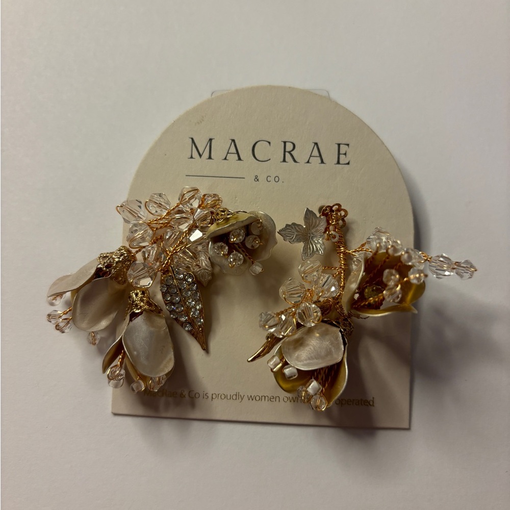 MacRae and Co Earrings dripping floral  NWT